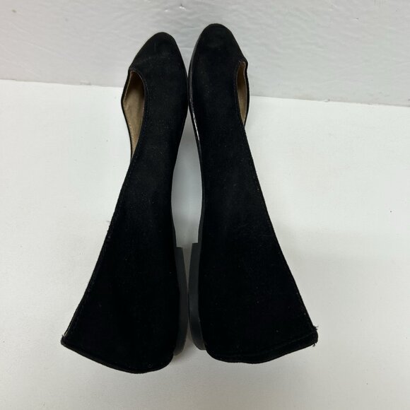 Old Navy Ballet Flats Size 9 Black Suede Leatherette Classic Casual Preppy Comfy - Picture 6 of 9